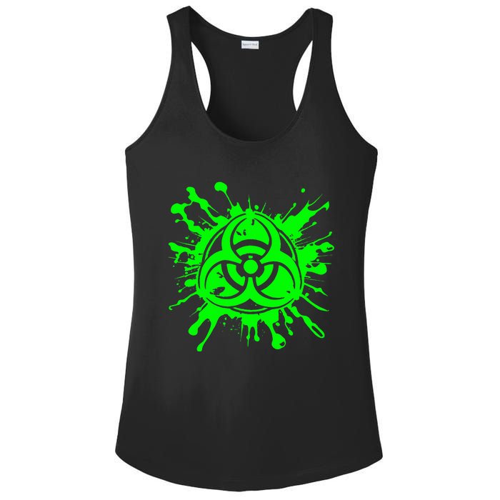 Green Radioactive Symbol Biohazard Symbol Radiation Nuclear Ladies PosiCharge Competitor Racerback Tank