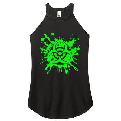 Green Radioactive Symbol Biohazard Symbol Radiation Nuclear Women's Perfect Tri Rocker Tank