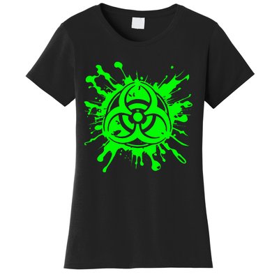 Green Radioactive Symbol Biohazard Symbol Radiation Nuclear Women's T-Shirt