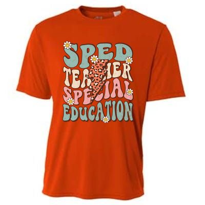 Groovy Retro Sped Teacher Life Special Education Crew Floral Great Gift Cooling Performance Crew T-Shirt