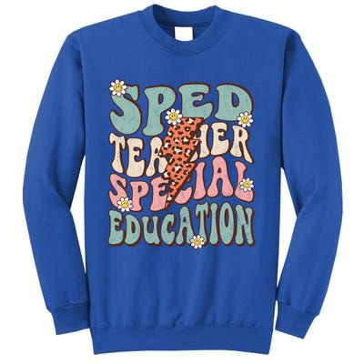 Groovy Retro Sped Teacher Life Special Education Crew Floral Great Gift Sweatshirt