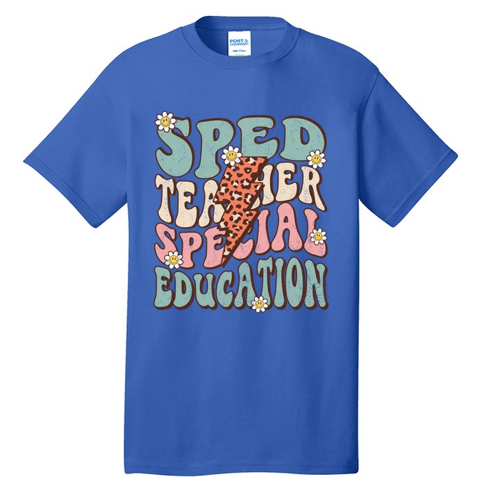 Groovy Retro Sped Teacher Life Special Education Crew Floral Great Gift Tall T-Shirt