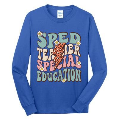 Groovy Retro Sped Teacher Life Special Education Crew Floral Great Gift Tall Long Sleeve T-Shirt