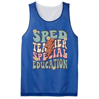 Groovy Retro Sped Teacher Life Special Education Crew Floral Great Gift Mesh Reversible Basketball Jersey Tank