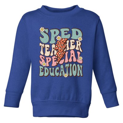 Groovy Retro Sped Teacher Life Special Education Crew Floral Great Gift Toddler Sweatshirt