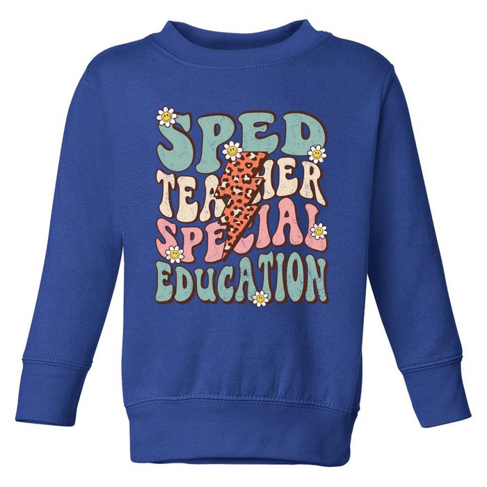 Groovy Retro Sped Teacher Life Special Education Crew Floral Great Gift Toddler Sweatshirt