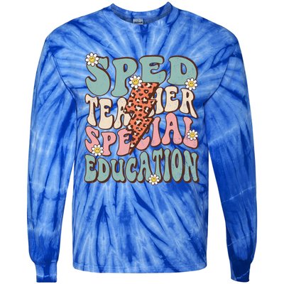 Groovy Retro Sped Teacher Life Special Education Crew Floral Great Gift Tie-Dye Long Sleeve Shirt