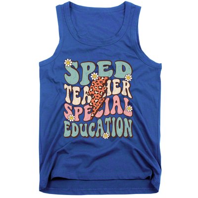 Groovy Retro Sped Teacher Life Special Education Crew Floral Great Gift Tank Top