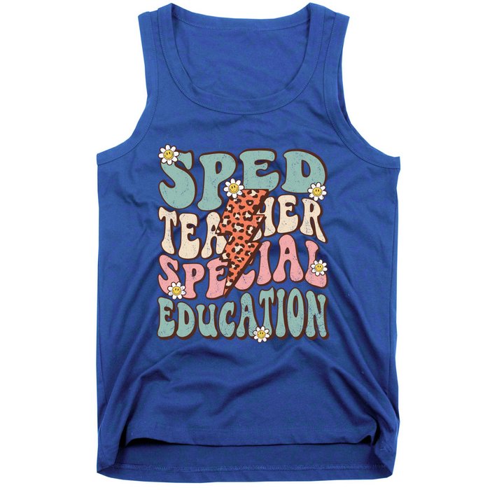 Groovy Retro Sped Teacher Life Special Education Crew Floral Great Gift Tank Top