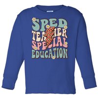 Groovy Retro Sped Teacher Life Special Education Crew Floral Great Gift Toddler Long Sleeve Shirt