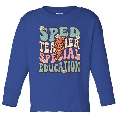 Groovy Retro Sped Teacher Life Special Education Crew Floral Great Gift Toddler Long Sleeve Shirt