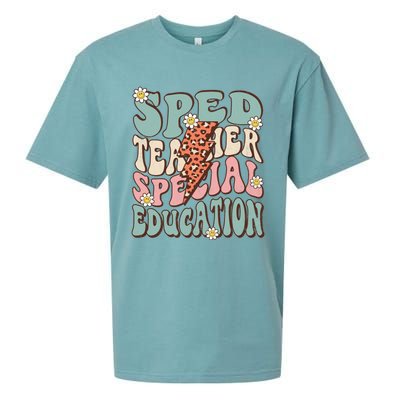 Groovy Retro Sped Teacher Life Special Education Crew Floral Great Gift Sueded Cloud Jersey T-Shirt