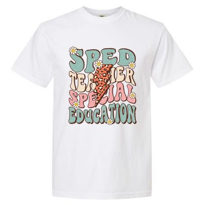 Groovy Retro Sped Teacher Life Special Education Crew Floral Great Gift Garment-Dyed Heavyweight T-Shirt