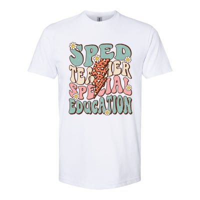 Groovy Retro Sped Teacher Life Special Education Crew Floral Great Gift Softstyle CVC T-Shirt