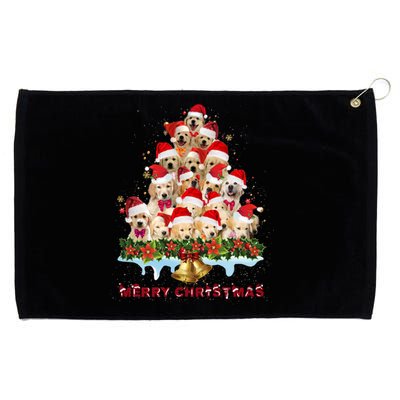 Golden Retriever Santa Hat Xmas Dogs Merry Christmas Graphic Gift Grommeted Golf Towel