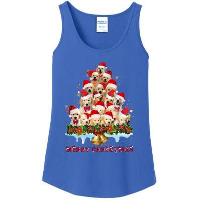 Golden Retriever Santa Hat Xmas Dogs Merry Christmas Graphic Gift Ladies Essential Tank