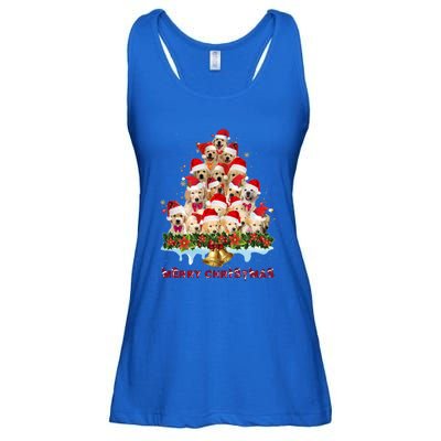 Golden Retriever Santa Hat Xmas Dogs Merry Christmas Graphic Gift Ladies Essential Flowy Tank