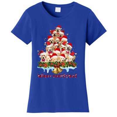 Golden Retriever Santa Hat Xmas Dogs Merry Christmas Graphic Gift Women's T-Shirt