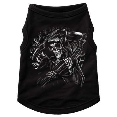 Grim Reaper Skull Death Scythe Dead Gothic Horror Doggie Tank