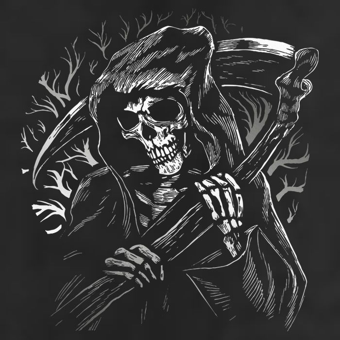 Grim Reaper Skull Death Scythe Dead Gothic Horror Beanie