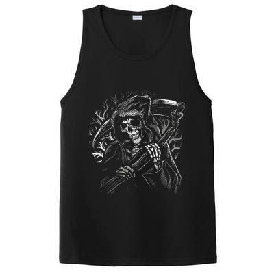 Grim Reaper Skull Death Scythe Dead Gothic Horror PosiCharge Competitor Tank