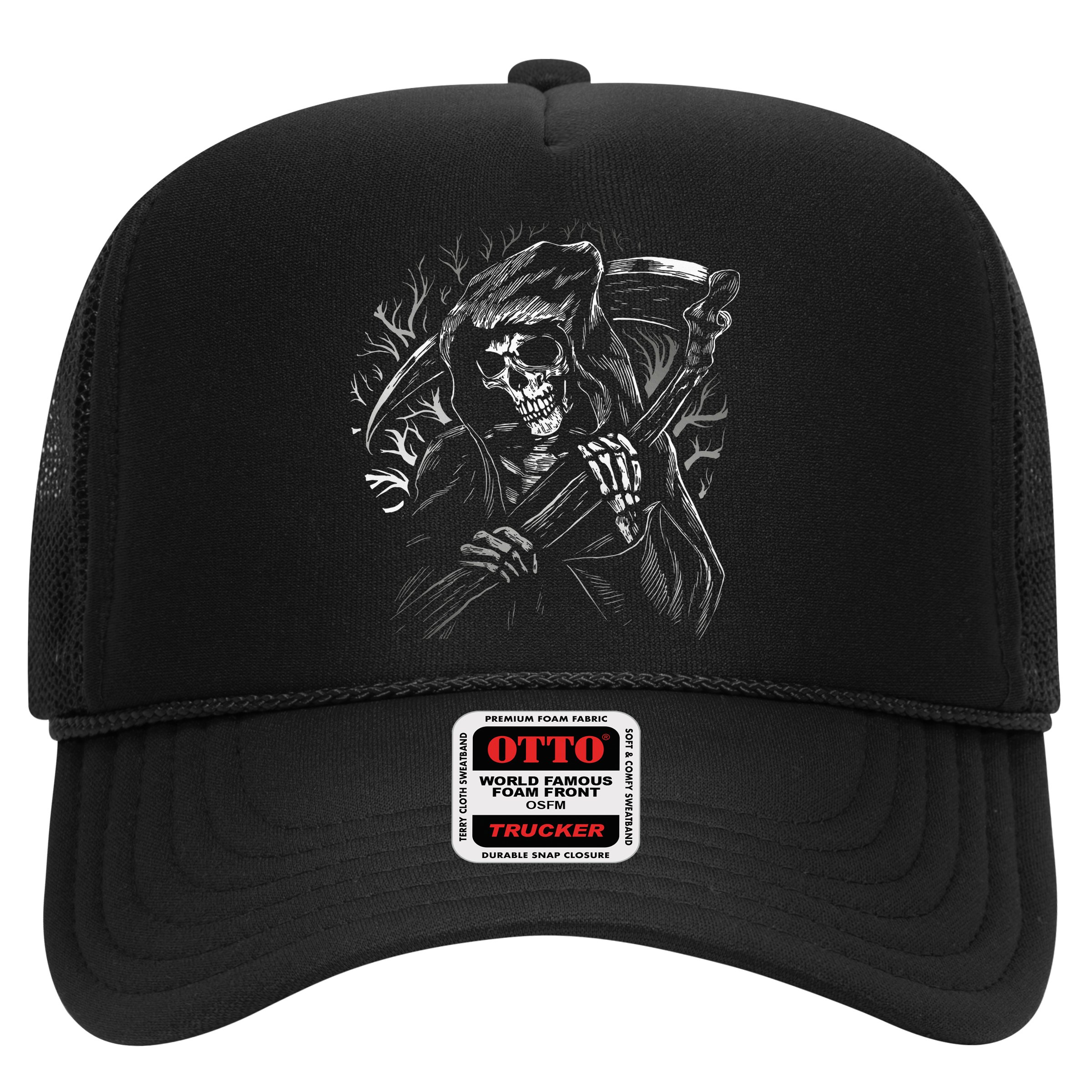 Grim Reaper Skull Death Scythe Dead Gothic Horror Hat