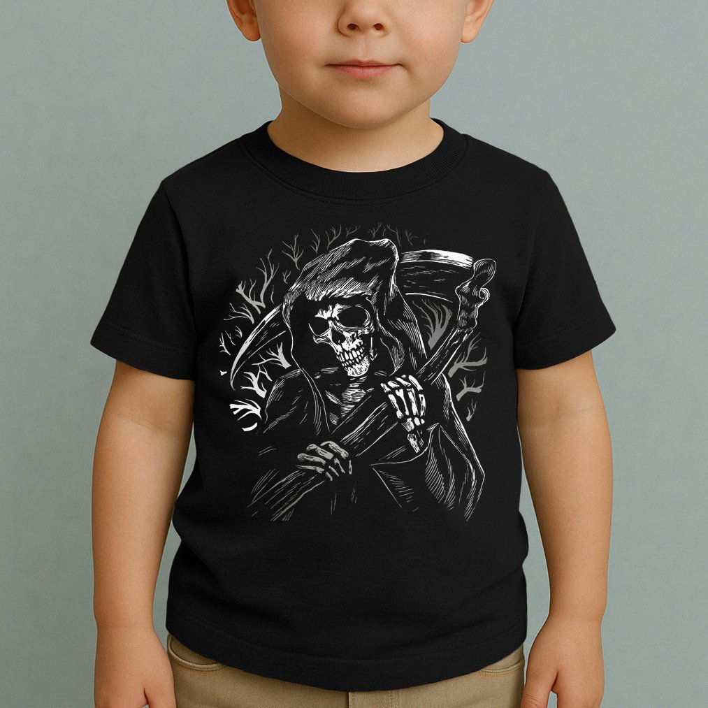 Grim Reaper Skull Death Scythe Dead Gothic Horror Toddler T-Shirt
