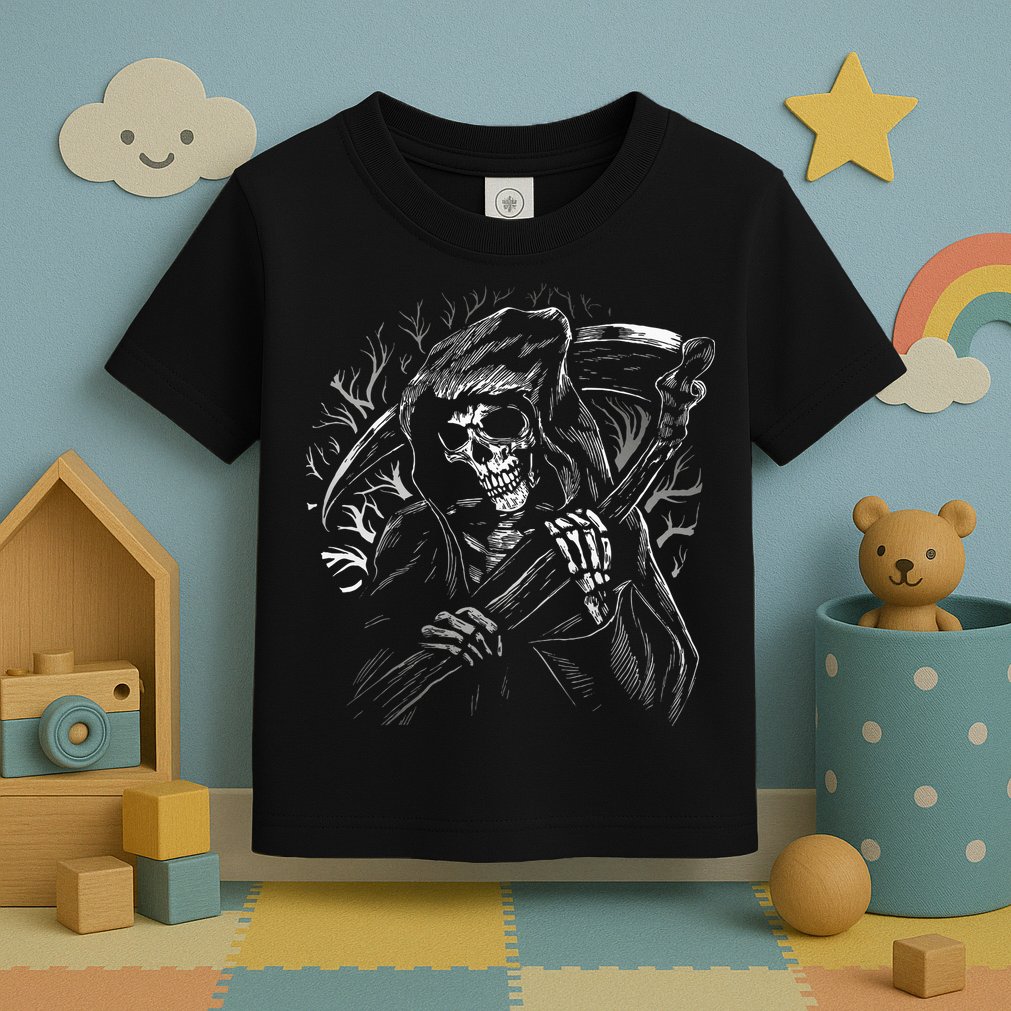 Grim Reaper Skull Death Scythe Dead Gothic Horror Toddler T-Shirt