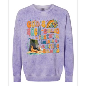 GodS Rock Solid Breaker Rock Beach Vbs 2024 Colorblast Crewneck Sweatshirt