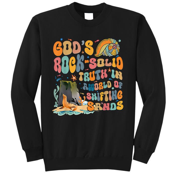 GodS Rock Solid Breaker Rock Beach Vbs 2024 Sweatshirt