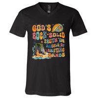 GodS Rock Solid Breaker Rock Beach Vbs 2024 V-Neck T-Shirt