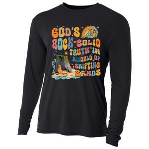 GodS Rock Solid Breaker Rock Beach Vbs 2024 Cooling Performance Long Sleeve Crew