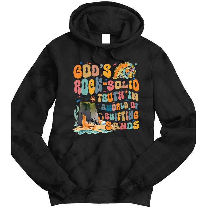 GodS Rock Solid Breaker Rock Beach Vbs 2024 Tie Dye Hoodie