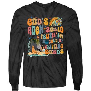 GodS Rock Solid Breaker Rock Beach Vbs 2024 Tie-Dye Long Sleeve Shirt