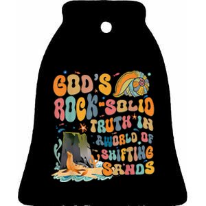 GodS Rock Solid Breaker Rock Beach Vbs 2024 Christian Ceramic Bell Ornament