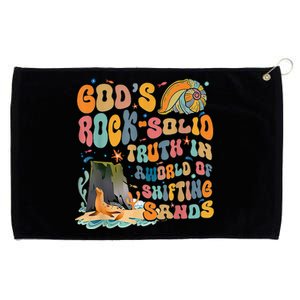 GodS Rock Solid Breaker Rock Beach Vbs 2024 Christian Grommeted Golf Towel