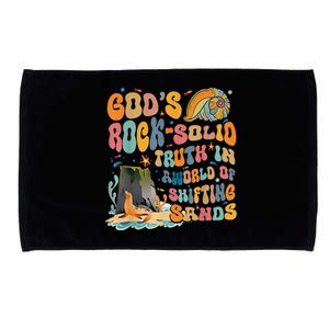 GodS Rock Solid Breaker Rock Beach Vbs 2024 Christian Microfiber Hand Towel