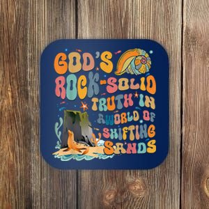 GodS Rock Solid Breaker Rock Beach Vbs 2024 Christian Coaster