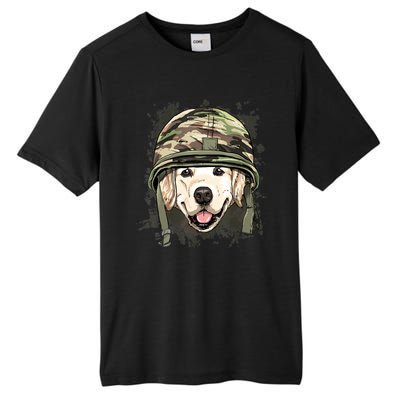 Golden Retriever Soldier Veteran Dog Army Dog Lover Tall Fusion ChromaSoft Performance T-Shirt