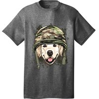 Golden Retriever Soldier Veteran Dog Army Dog Lover T-Shirt