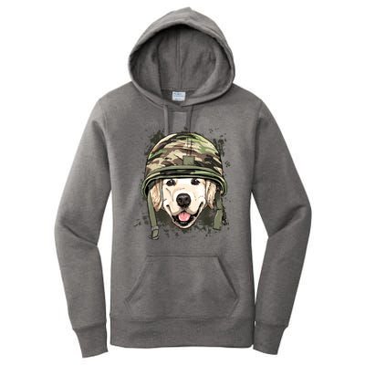 Golden Retriever Soldier Veteran Dog Army Dog Lover Women's Pullover Hoodie