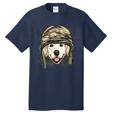 Golden Retriever Soldier Veteran Dog Army Dog Lover Tall T-Shirt