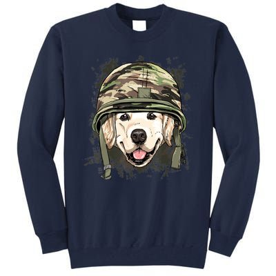 Golden Retriever Soldier Veteran Dog Army Dog Lover Tall Sweatshirt