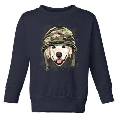 Golden Retriever Soldier Veteran Dog Army Dog Lover Toddler Sweatshirt