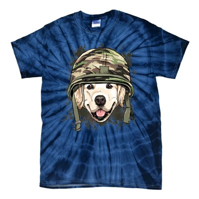 Golden Retriever Soldier Veteran Dog Army Dog Lover Tie-Dye T-Shirt