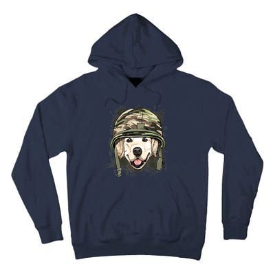 Golden Retriever Soldier Veteran Dog Army Dog Lover Tall Hoodie