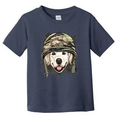 Golden Retriever Soldier Veteran Dog Army Dog Lover Toddler T-Shirt