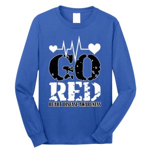 Go Red Saying Heart Disease Awareness Month Funny Gift Wear Red Day Gift Long Sleeve Shirt