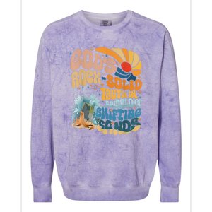 Gods Rock Solid Breaker Rock Beach Vbs 2024 Christian Gift Colorblast Crewneck Sweatshirt