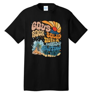 Gods Rock Solid Breaker Rock Beach Vbs 2024 Christian Gift Tall T-Shirt